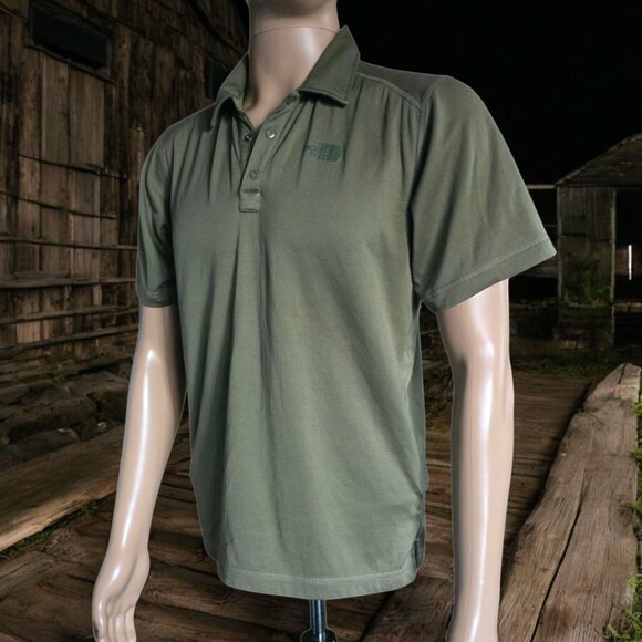 THE NORTH FACE ( SM ) Short Sleeve Crag Polo Shirt Mens Olive Green - Picture 1 of 6
